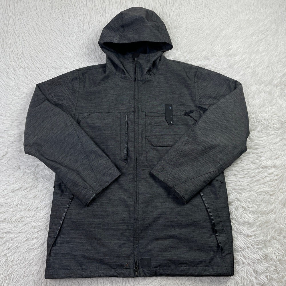 Burton Jacket Mens Large Gray Freemont Hooded Insulated Snowboard Ski DryRide L